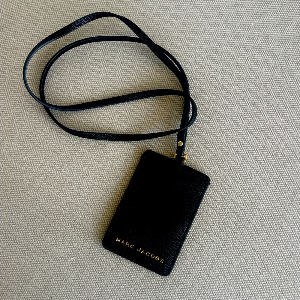 Marc Jacobs Black Card Holder with Lanyard